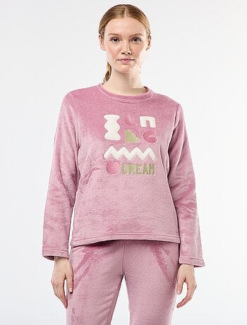 Ensemble pyjama long en polaire - 2 pièces