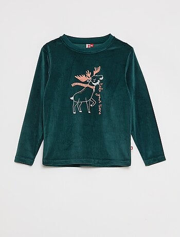 Ensemble pyjama long en velours - 2 pièces