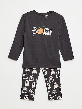 Ensemble pyjama long imprimé 'Halloween' - 2 pièces