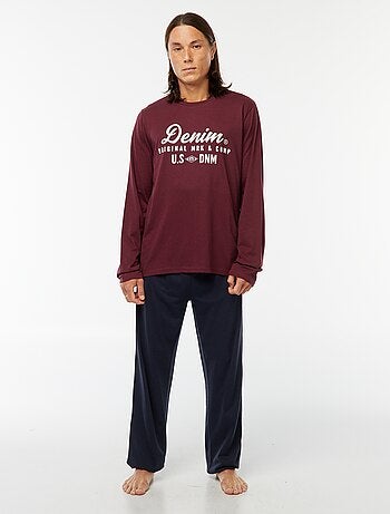 Ensemble pyjama long pantalon + t-shirt - 2 pièces
