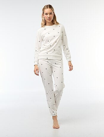 Ensemble pyjama long polaire t-shirt + pantalon - 2 pièces