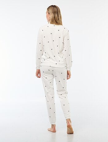Ensemble pyjama long polaire t-shirt + pantalon - 2 pièces