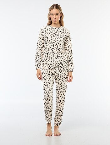 Ensemble pyjama long polaire t-shirt + pantalon - 2 pièces