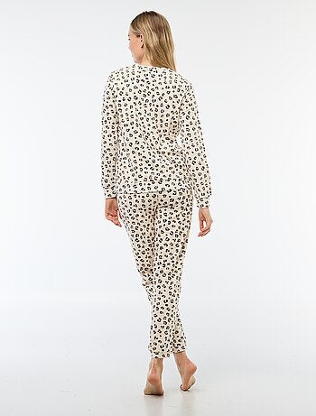 Ensemble pyjama long polaire t-shirt + pantalon - 2 pièces