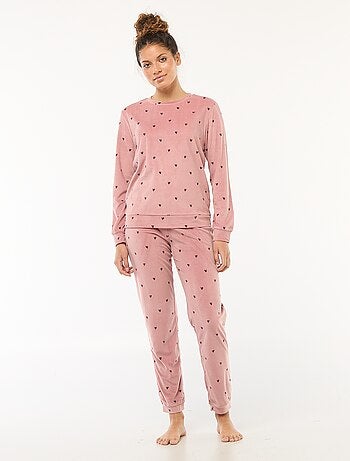 Ensemble pyjama long polaire t-shirt + pantalon - 2 pièces