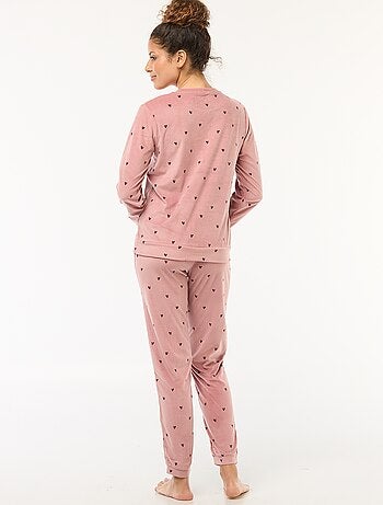 Ensemble pyjama long polaire t-shirt + pantalon - 2 pièces