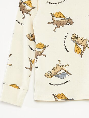 Ensemble pyjama long t-shirt + pantalon avec motif all over