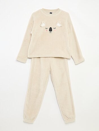 Ensemble pyjama polaire long sweat + pantalon - 2 pièces