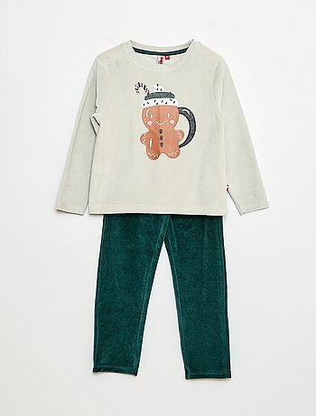Ensemble pyjama polaire t-shirt + pantalon - 2 pièces