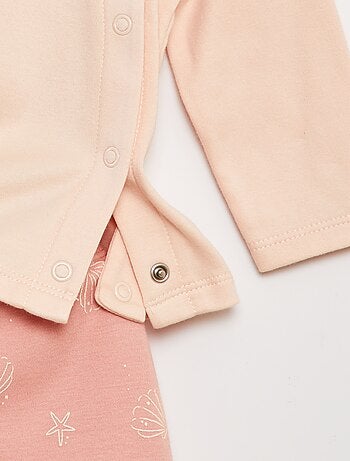 Ensemble pyjama t-shirt + pantalon avec pieds - 2 pièces