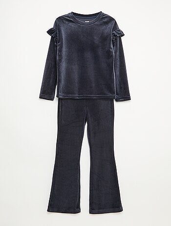 Ensemble pyjama t-shirt + pantalon en velours - 2 pièces
