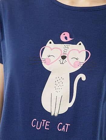 Ensemble pyjama t-shirt sans manches + short imprimé - 2 shorts