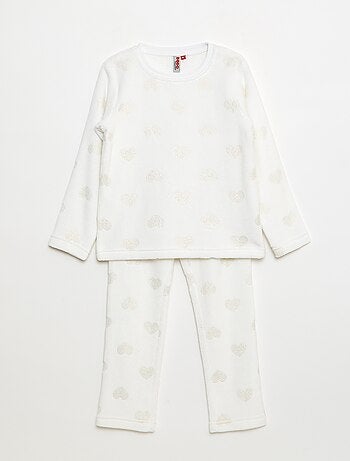 Ensemble pyjama t-shirt + short en polaire - 2 pièces