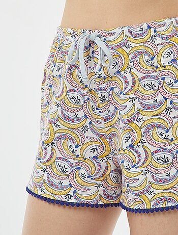 Ensemble pyjama tee-shirt à message + short imprimé