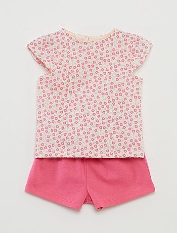 Ensemble short + t-shirt volanté - 2 pièces
