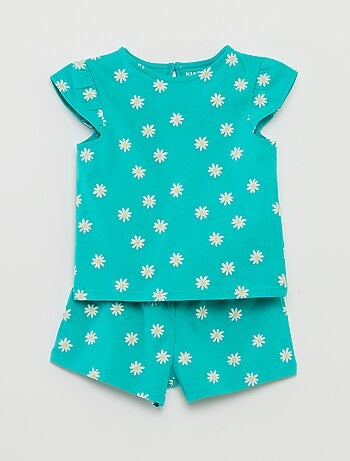 Ensemble short + t-shirt volanté - 2 pièces