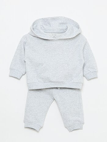 Ensemble sweat à capuche + jogging monochrome - 2 pièces