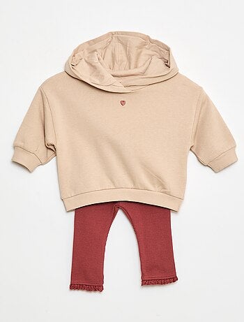 Ensemble sweat à capuche + legging maille