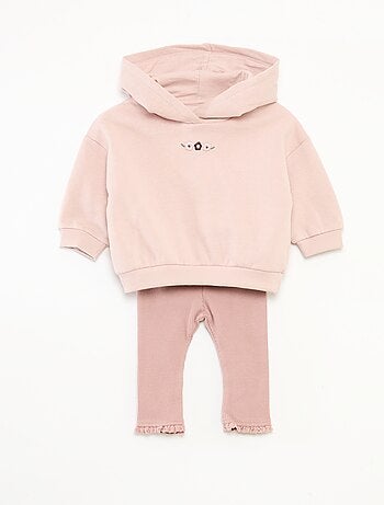 Ensemble sweat à capuche + legging maille