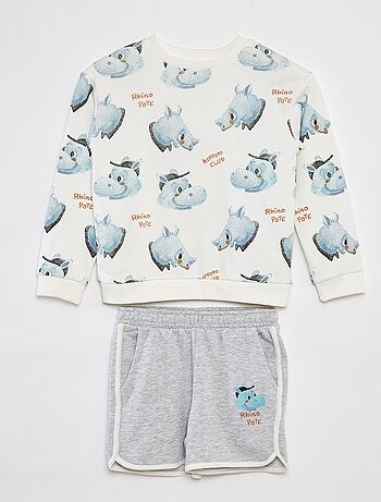 Ensemble sweat en french terry + short - 2 pièces