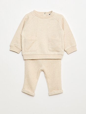 Ensemble sweat + legging côtelé - 2 pièces