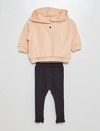 Ensemble sweat + legging gaufré - 2 pièces