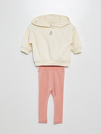 Ensemble sweat + legging gaufré - 2 pièces