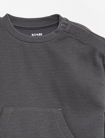 Ensemble sweat + pantalon en matière nid d'abeilles - 2 pièces