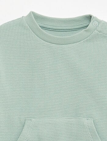 Ensemble sweat + pantalon en matière nid d'abeilles - 2 pièces