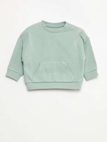 Ensemble sweat + pantalon en matière nid d'abeilles - 2 pièces
