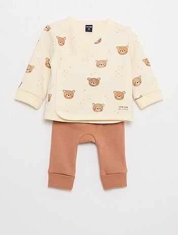 Ensemble sweat + pantalon en molleton - 2 pièces