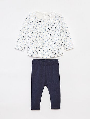 Ensemble t-shirt à manches longues + legging - 2 pièces