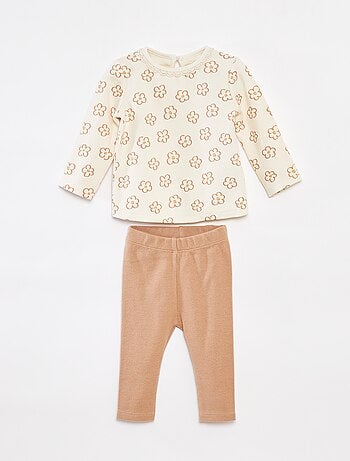 Ensemble t-shirt à manches longues + legging - 2 pièces