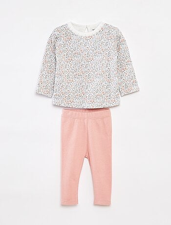 Ensemble t-shirt à manches longues + legging - 2 pièces