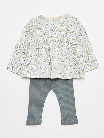 Ensemble t-shirt + legging côtelé - 2 pièces