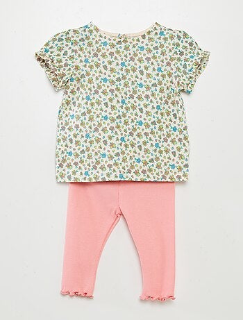Ensemble t-shirt + legging côtelé - 2 pièces
