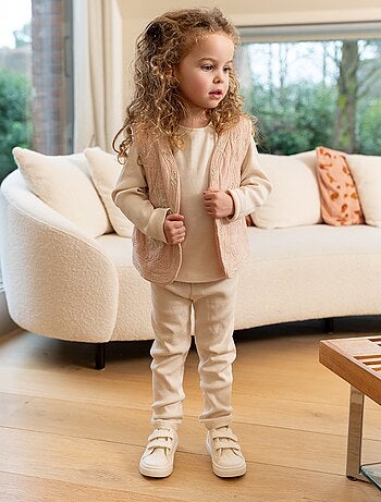Ensemble t-shirt + legging + veste sans manches - 3 pièces