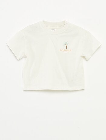 Ensemble t-shirt + salopette en denim - 2 pièces