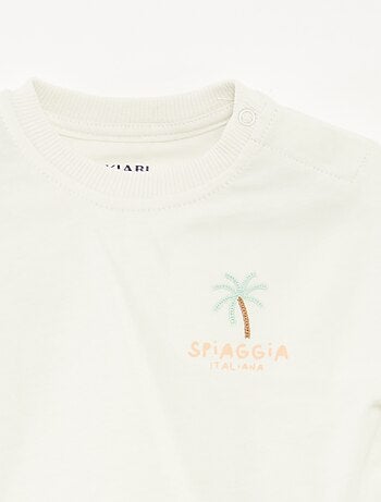 Ensemble t-shirt + salopette en denim - 2 pièces