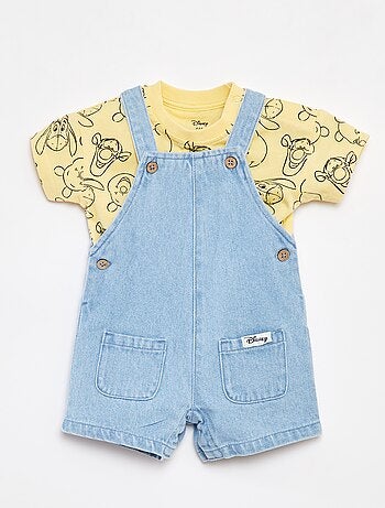 Ensemble t-shirt + salopette en jean 'Disney' - 2 pièces