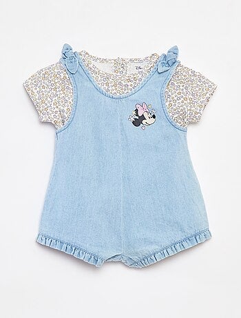 Ensemble tee-shirt + salopette en denim 'Stitch'