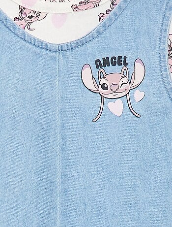 Ensemble tee-shirt + salopette en denim 'Stitch'