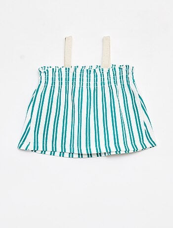 Ensemble top à bretelles + short rayés - 2 pièces