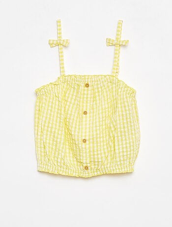 Ensemble top + jupe rayée en matière crêpée - 2 pièces