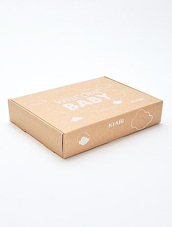 GIFTBOX salopette longue en tricot + body + lange double gaze + chaussettes