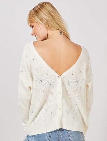 Femme du 34 au 48 - Gilet 2 en 1 ajouré - Kiabi