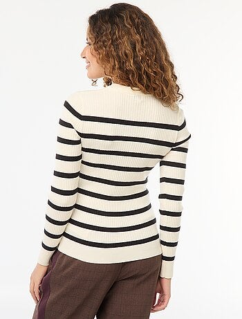 Gilet à manches longues en maille côtelée