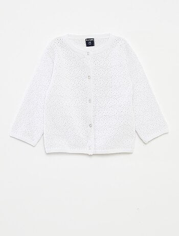 Gilet boutonné en maille ajourée