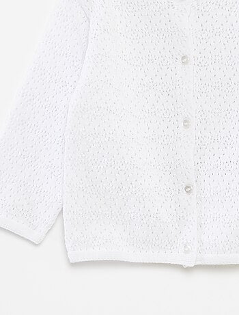 Gilet boutonné en maille ajourée