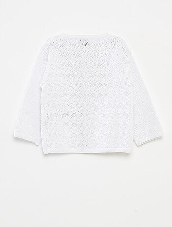 Gilet boutonné en maille ajourée